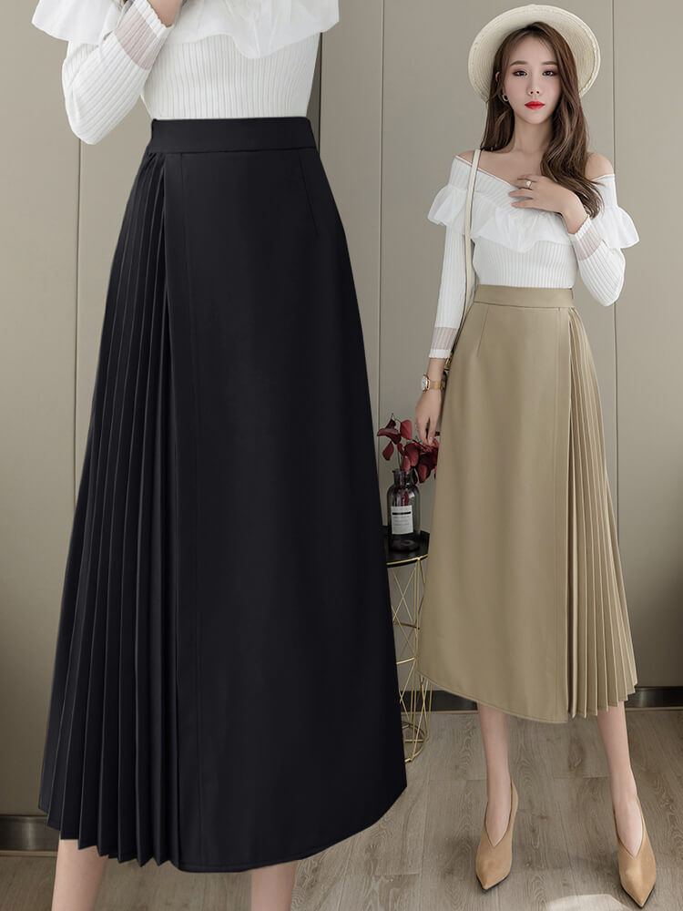 The Audrey Pleated Midi Skirt