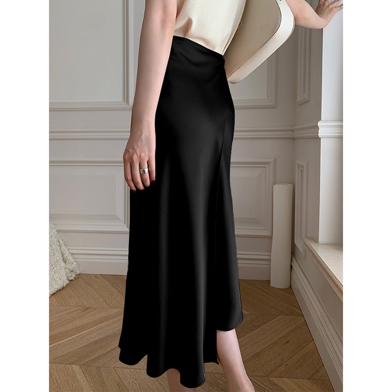 The Isabella Satin Midi Skirt