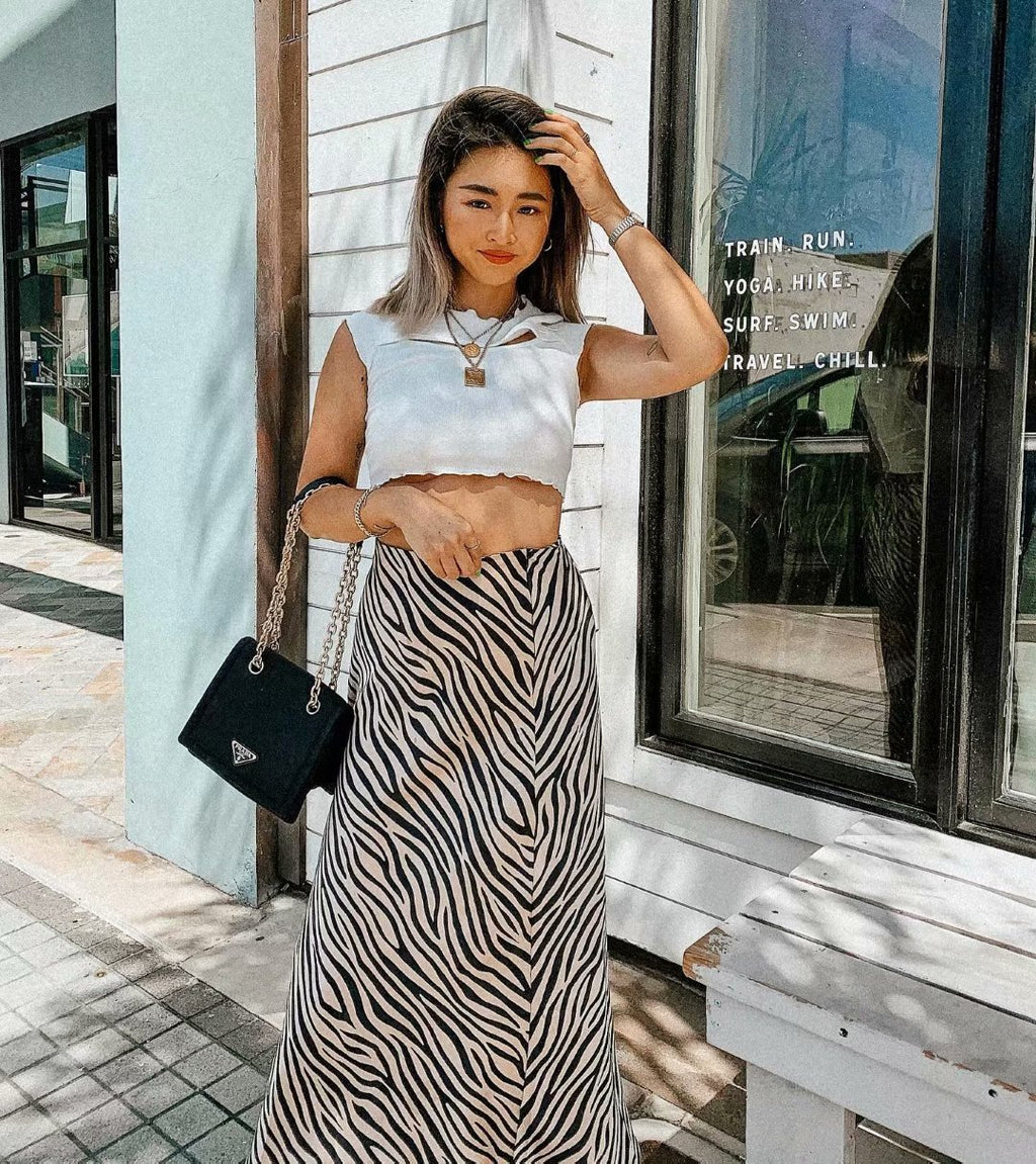 The Savannah Satin Midi Skirt