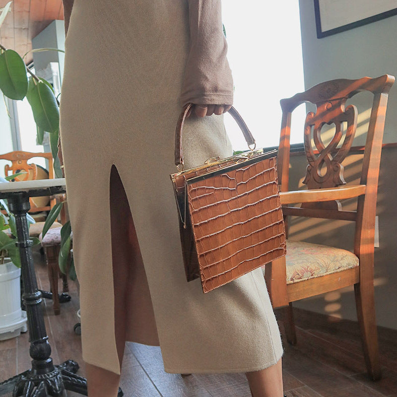 The Madison Croc Satchel
