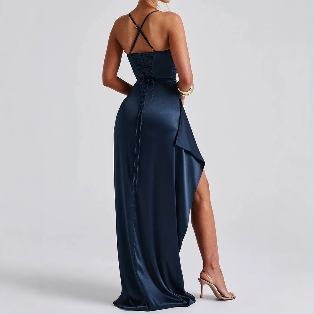 The Midnight Satin Gown