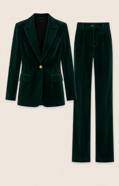 The Emerald Velvet Suit Set