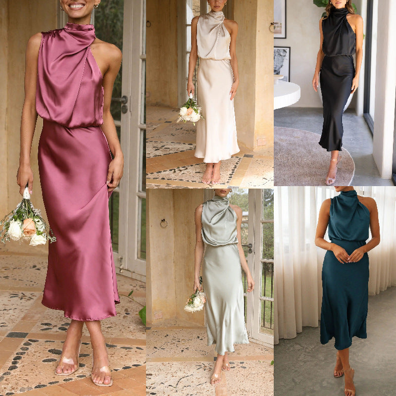 The Seraphina Satin Midi Dress