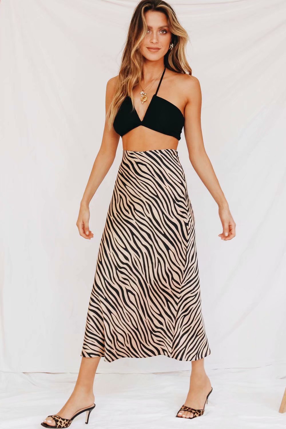 The Savannah Satin Midi Skirt