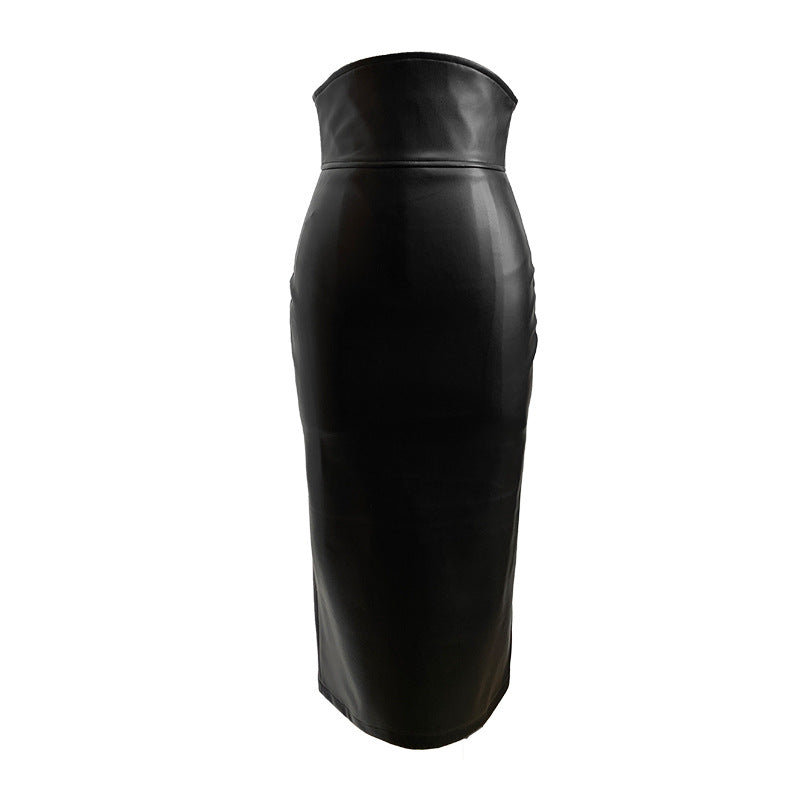 The Monroe Leather Midi Skirt