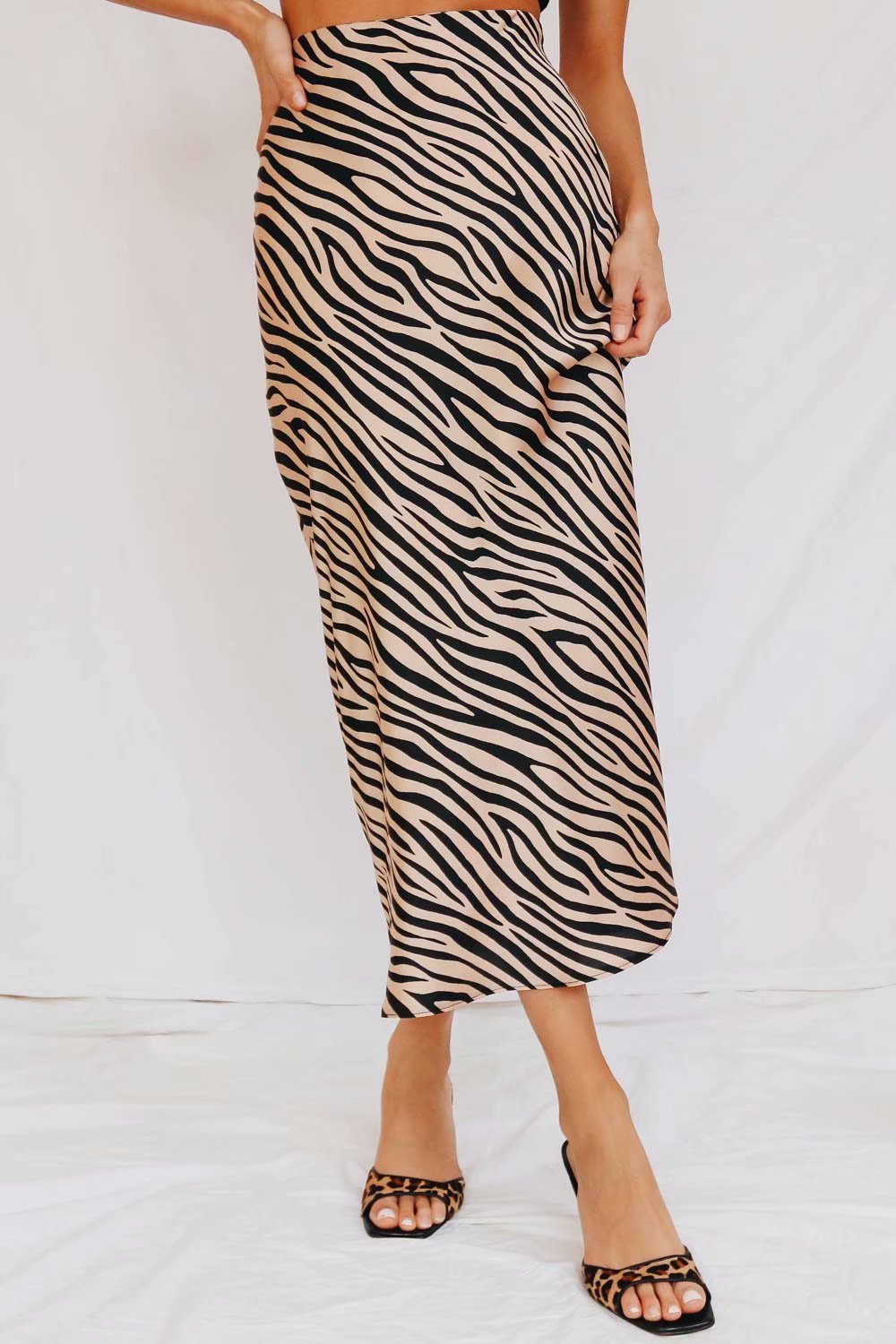The Savannah Satin Midi Skirt