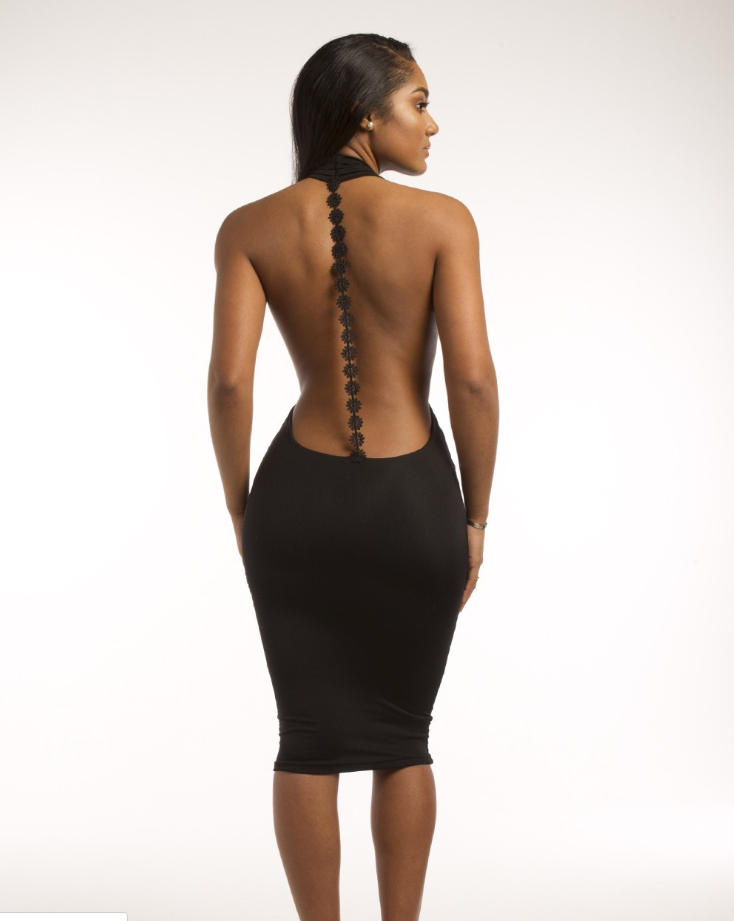The Gabrielle Open-Back Midi Dress