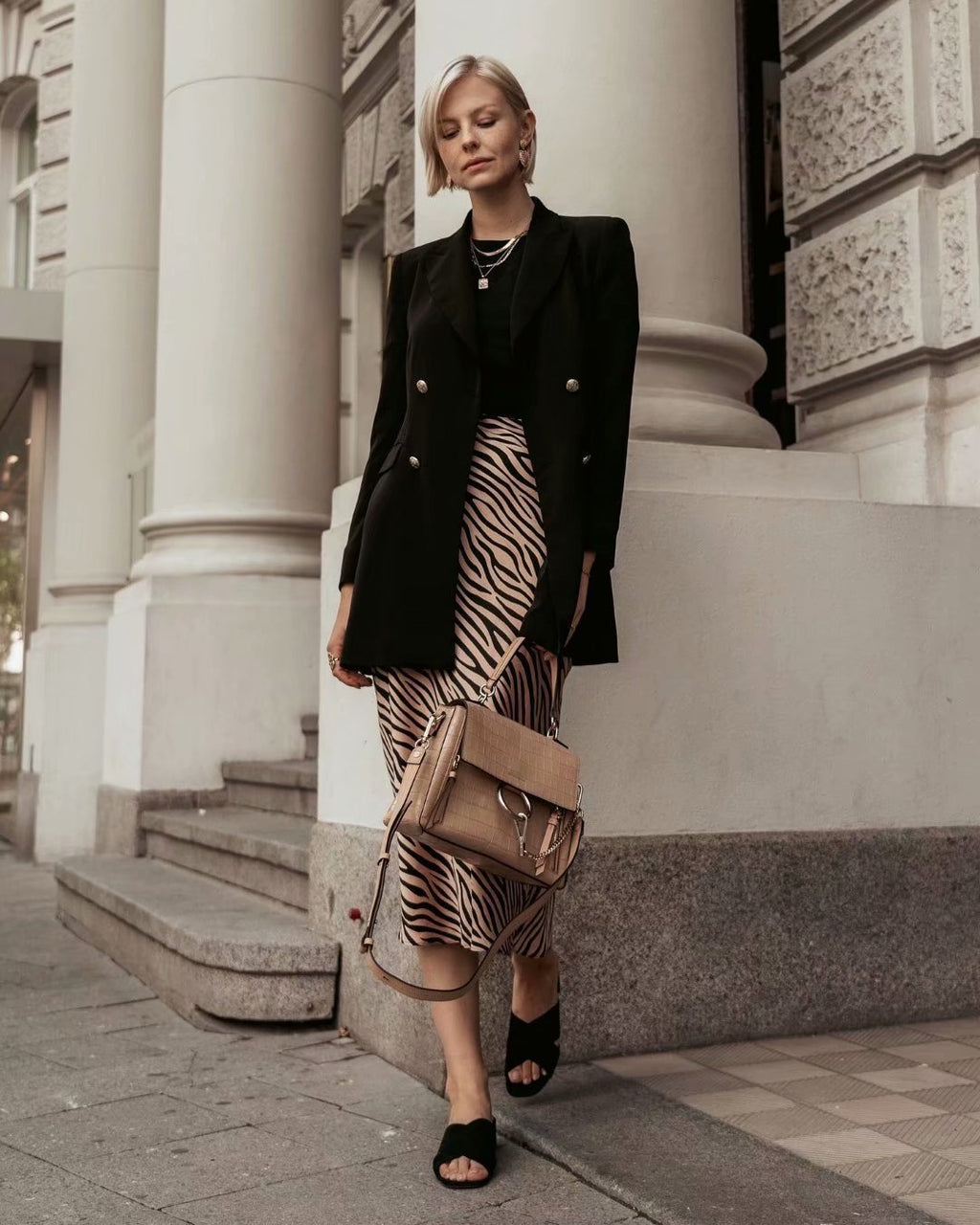 The Savannah Satin Midi Skirt