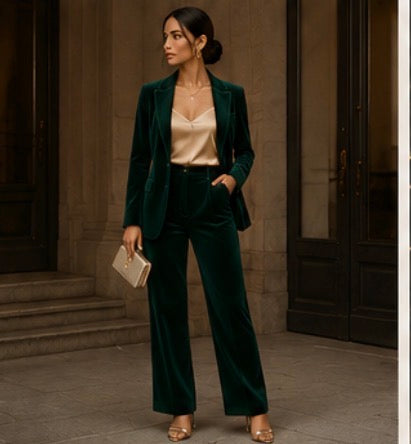 The Emerald Velvet Suit Set