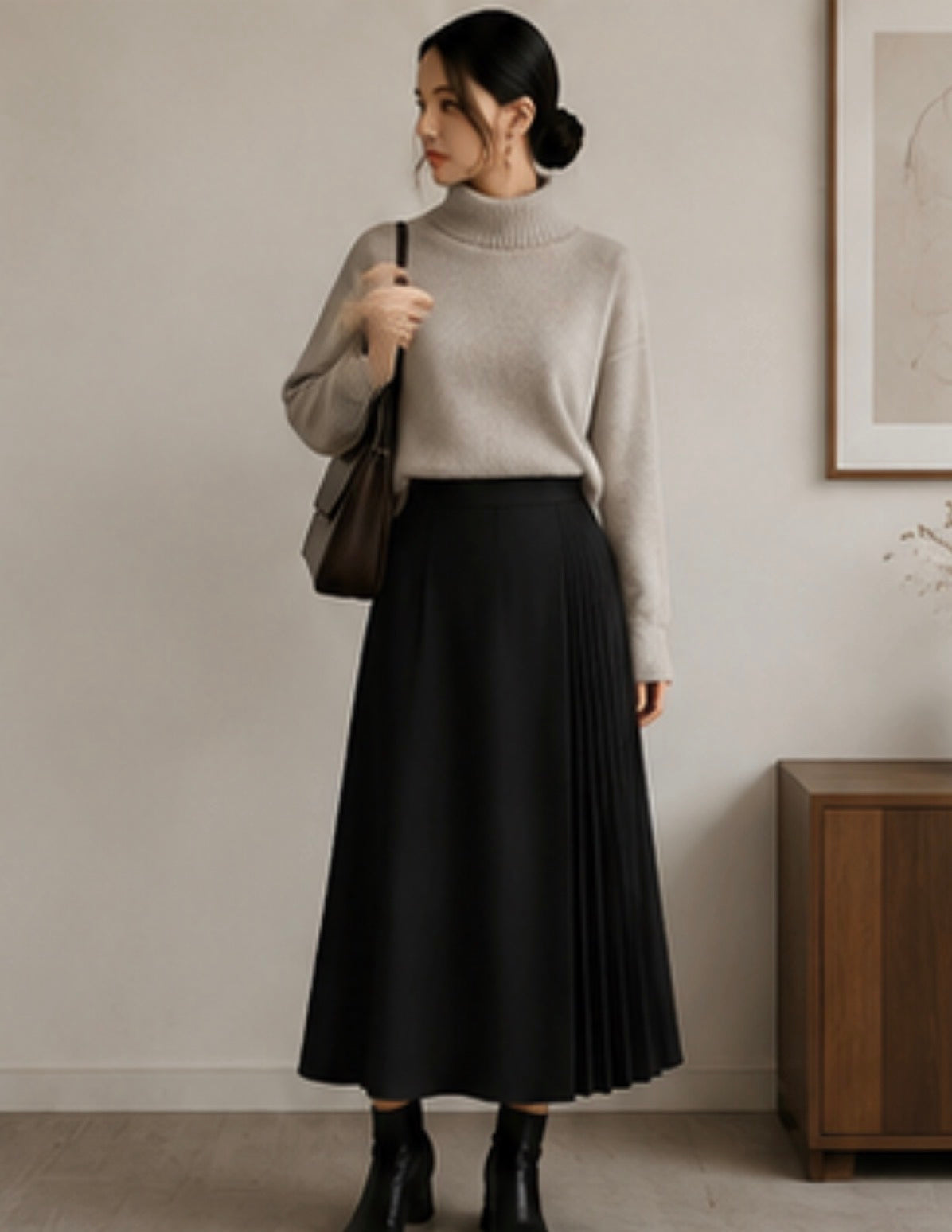 The Audrey Pleated Midi Skirt
