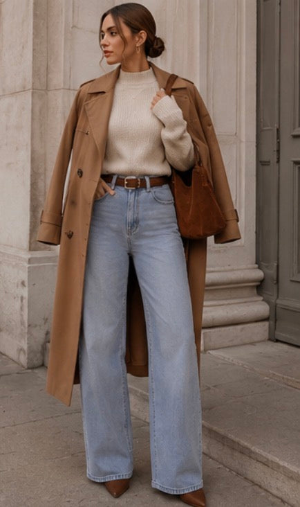 The Avery Wide-Leg Denim Trousers