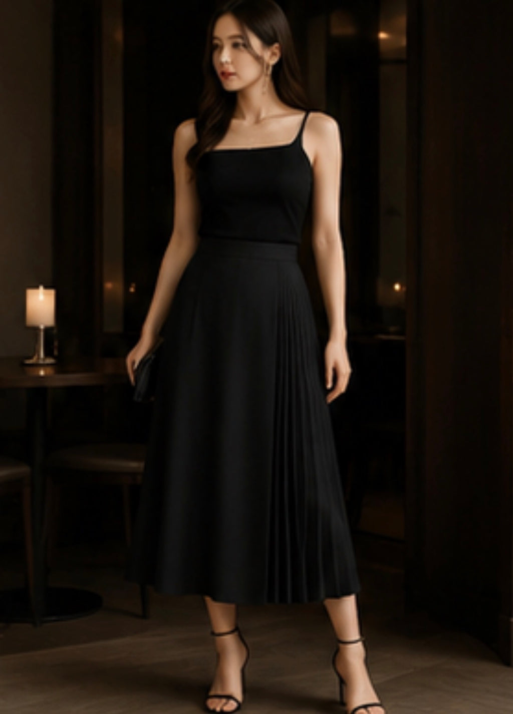 The Audrey Pleated Midi Skirt