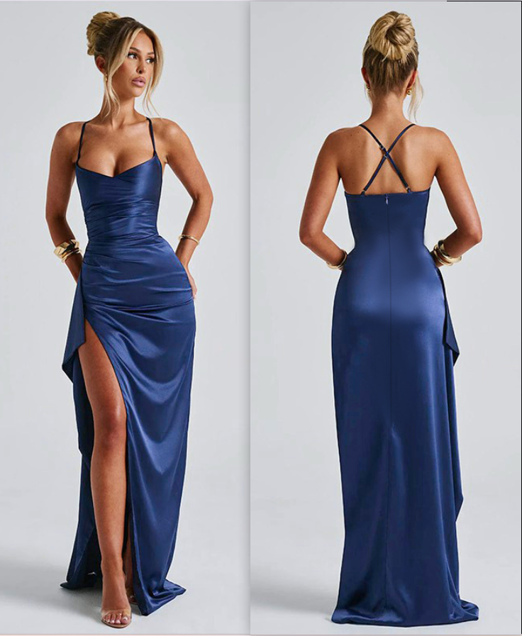 The Midnight Satin Gown
