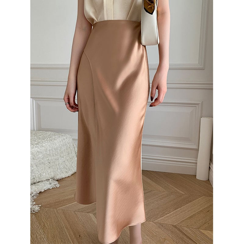 The Isabella Satin Midi Skirt
