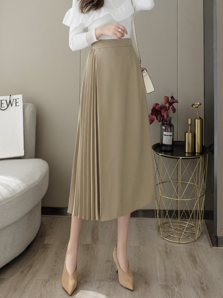 The Audrey Pleated Midi Skirt